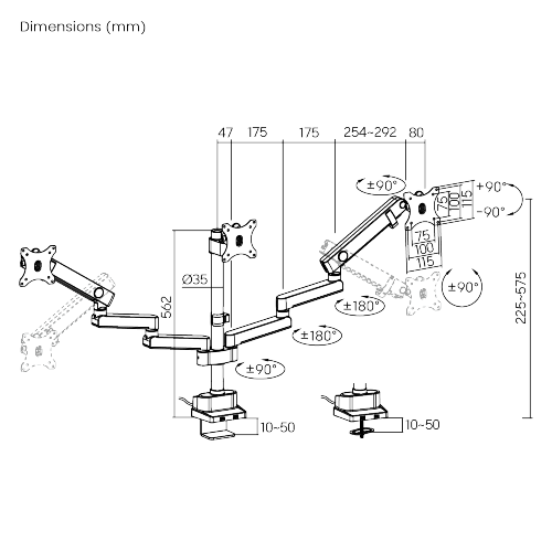 Tripod Monitors Aluminum Slim Pole-Mounted Spring-Assisted Monitor Arm with USB Ports LDT20-C036UP For most 17"~27" Monitors from china(chinese)
