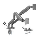 Dual Monitor Economical Heavy-Duty Spring-Assisted Dual Monitor Arm With USB-A/USB-C Ports 