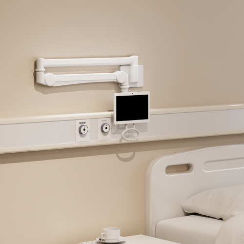 Medical Wall-Mounted Monitor Arm MED04-1 Full Motion Adjustments丨 Space-Saving Design from china(chinese)