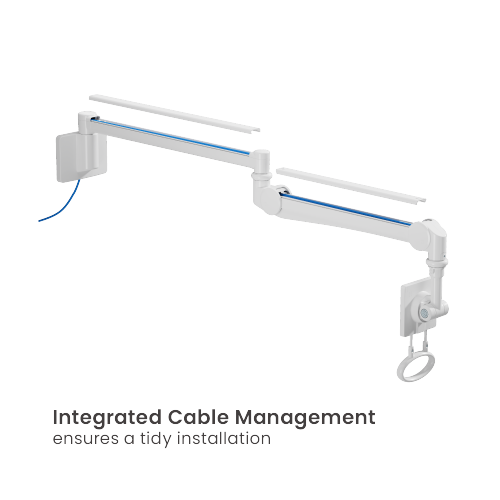 Medical Wall-Mounted Monitor Arm MED04-1 Full Motion Adjustments丨 Space-Saving Design from china(chinese)