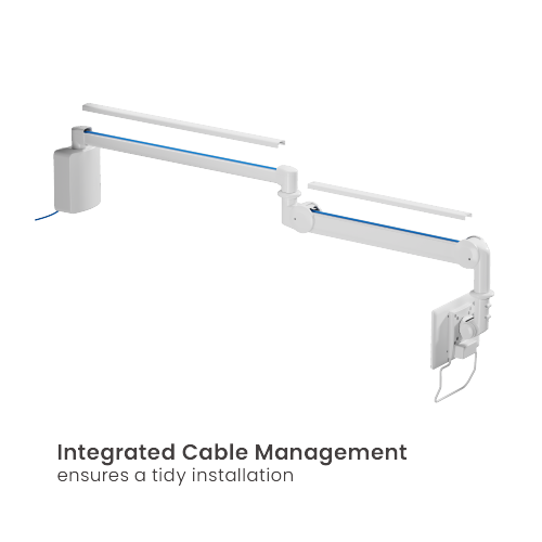 Medical Wall-Mounted Monitor Arm MED04-2 Full Motion Adjustments丨 Space-Saving Design from china(chinese)