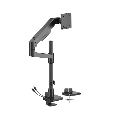 Noteworthy Pole-Mounted Heavy-Duty Gas Spring Monitor Arm with USB-A/USB-C Ports LDT81-C012UCP Supports monitors up to 49’’ or weights ups to 20kg (44lbs) from china(chinese)