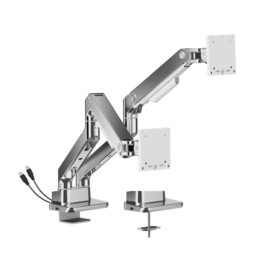 Noteworthy Heavy-Duty Gas Spring Dual Monitor Arm with USB-A/USB-C Ports LDT81-C024UC Supports monitors up to 35’’ or weights ups to 20kg (44lbs) from china(chinese)
