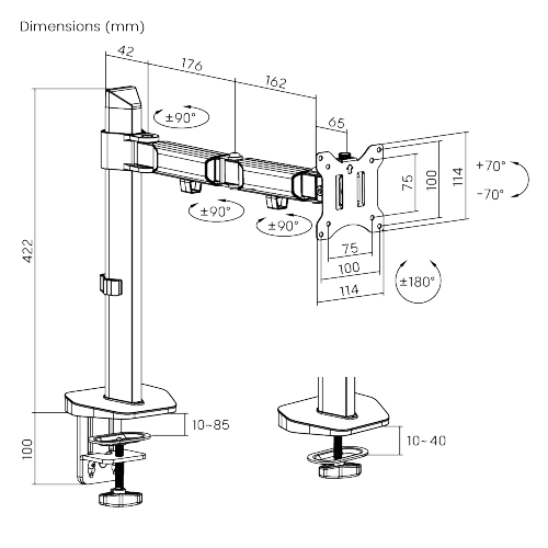 Deluxe Single-Monitor Articulating Monitor Arm LDT55-C012 For Most 17"-32" Monitors from china(chinese)