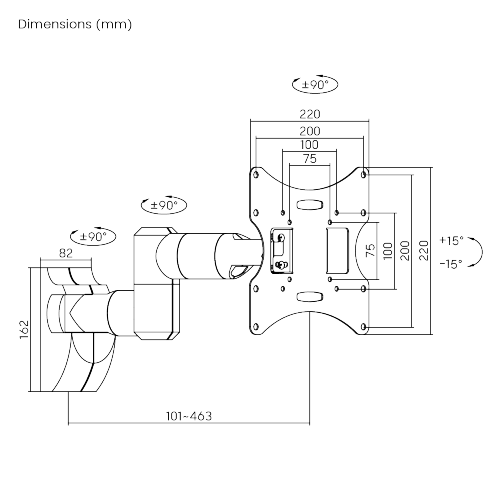 Cable Invisible Full-Motion TV Wall Mount LCD-503AN For most 23’'-43’' Panel TVs from china(chinese)