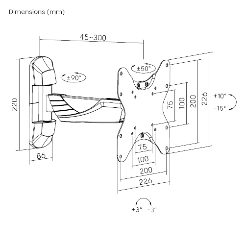 Elegant Slim Full-motion TV Wall Mount LPA39-221 For most 23''-42'' LED, LCD flat panel TVs from china(chinese)
