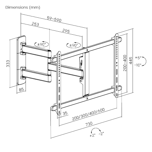 Premium Aluminum Full-Motion TV Wall Mount LPA70-463 For most 37"-80" Flat Panel TVs  from china(chinese)