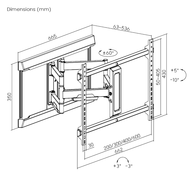 Modern Designed Full Motion TV Mount LPA76-466 Supports 37"-80" TVs from china(chinese)