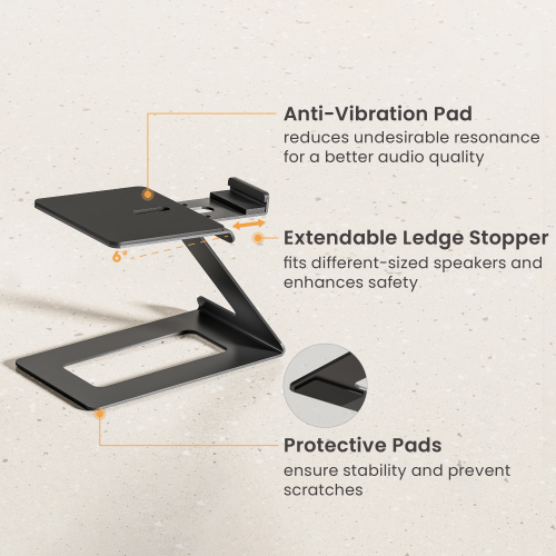 Audio-Pursuit Cantilevered Desktop Speaker Stand Pair BS-73 Get Both of Improved Audio Experience and Organized Desktop from china(chinese)