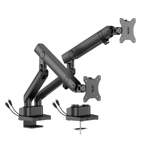 Dual Screen Slim Heavy-Duty Mechanical Spring Monitor Arm with USB Ports LDT84-C024UC For most 17"-35" Monitors from china(chinese)