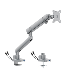 Single Screen Slim Heavy-Duty Mechanical Spring Monitor Arm with USB Ports