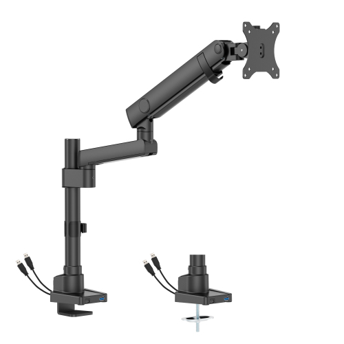 Single Screen Pole-Mounted Heavy-Duty Mechanical Spring Monitor Arm with USB Ports LDT84-C012UCP For most 17"-40" Monitors from china(chinese)