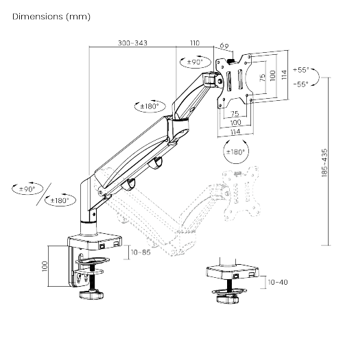 Single Monitor Space-Saving Spring-Assisted Monitor Arm LDT56-C012  from china(chinese)