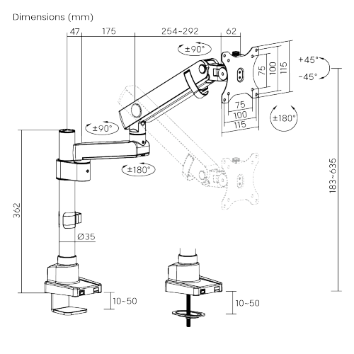 Single Screen Pole-Mounted Heavy-Duty Mechanical Spring Monitor Arm LDT84-C012P For most 17"-40" Monitors from china(chinese)
