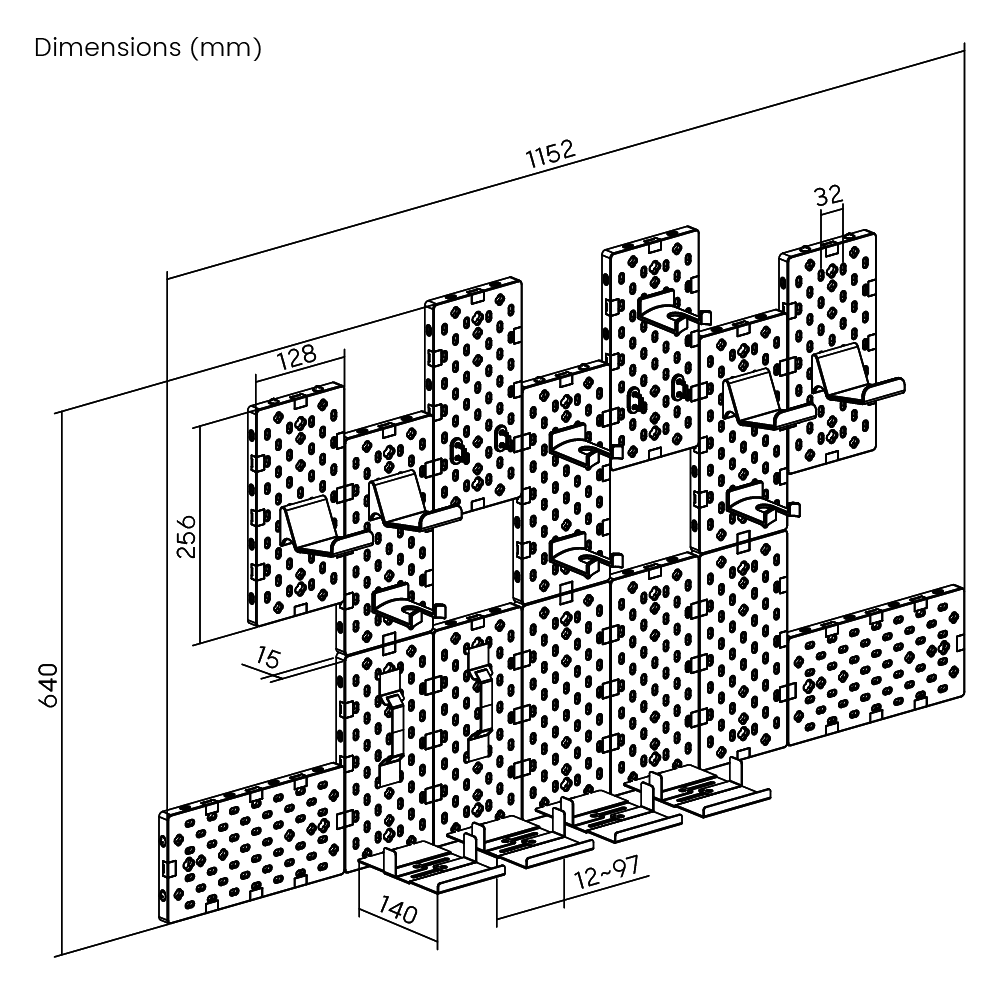 Wall Mounted Modular Gaming Pegboards