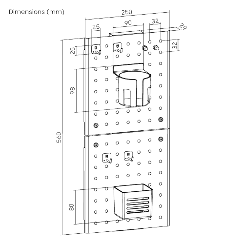 Hanging Pegboard PB-005  Customizable Layout | Space-Saving Design | Easy Installation from china(chinese)
