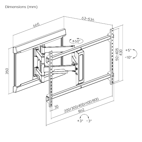 Modern Designed Full-Motion TV Mount LPA76-486 Supports 43"-90" TVs from china(chinese)
