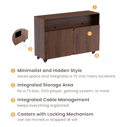 Compact TV Lift Cabinet with Integrated Storage Area & Casters WP2004SW For LUMI's LP66E-44M TV Lift Stand and Other Brand' Stands from china(chinese)