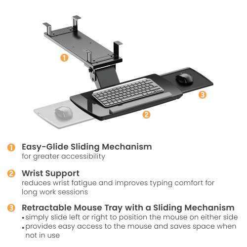 Adjustable Under-Desk Keyboard Tray KBT12-01 Compatible with Most Sit-Stand Desks and Common Desks from china(chinese)