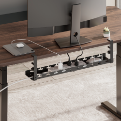 Extendable Clamp-On Under-Desk Cable Management Tray