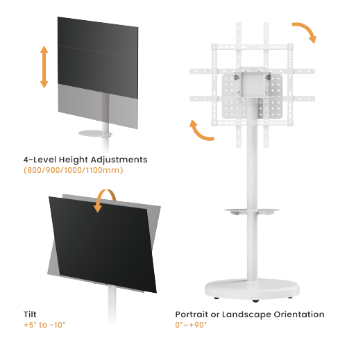 Heavy-Duty Mobile TV Floor Stand FS38-46TW Fits TVs up to 86" and weights up to 50 kg/110 lbs in a variety of settings. from china(chinese)