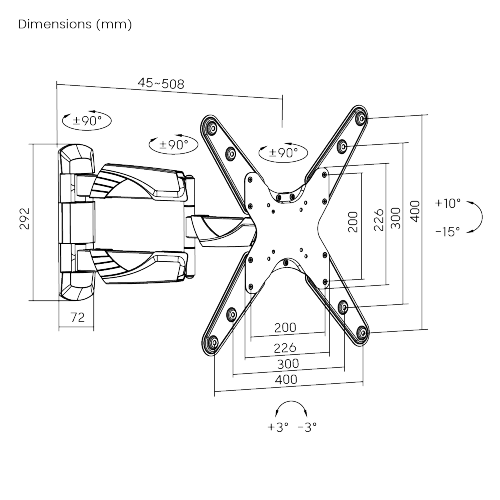 Slim Full-motion Curved & Flat Panel TV Wall Mount LPA39-443 For most 23"-55" curved & flat panel TVs from china(chinese)