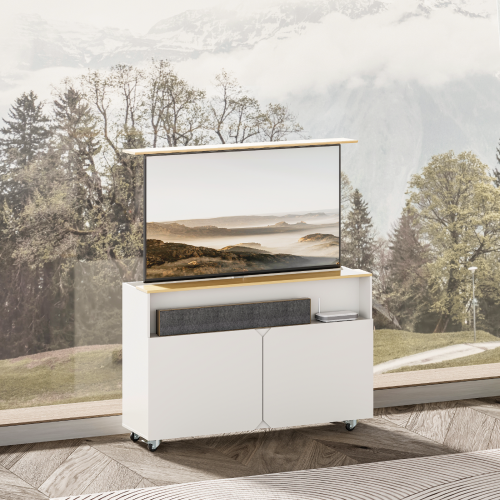 Medium TV Lift Cabinet with Integrated Storage Area & Casters WP2004MW For LUMI's LP66E-46M/46ML TV Lift Stands and Other Brand' Stands from china(chinese)