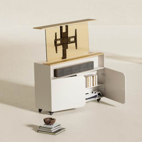 Medium TV Lift Cabinet with Integrated Storage Area & Casters WP2004MW For LUMI's LP66E-46M/46ML TV Lift Stands and Other Brand' Stands from china(chinese)