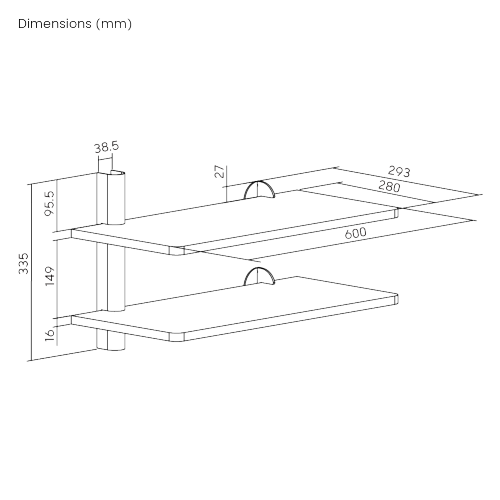2-Tier Stylish Wall Storage Shelf APM-12-04 Multi-scenario Application & Heavy-duty from china(chinese)