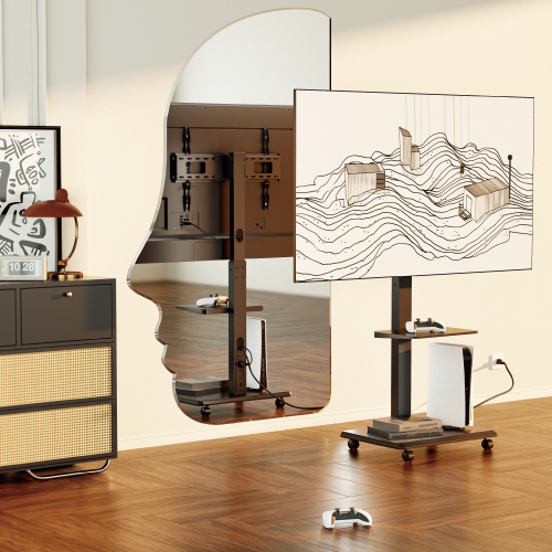 Storage-Savvy TV Cart with USA Standard Power Strip FS32N-46WS For most 37"-75" TVs from china(chinese)