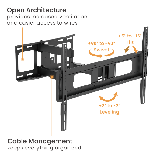 Full-Motion TV Wall Mount LPA80-463D For Double Stud (406mm) & Solid Wall from china(chinese)