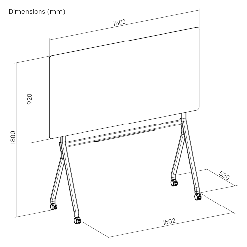 Single-Sided Mobile Magnetic Glass Whiteboard WB14-01 Create an Active Collaboration Work Environment from china(chinese)