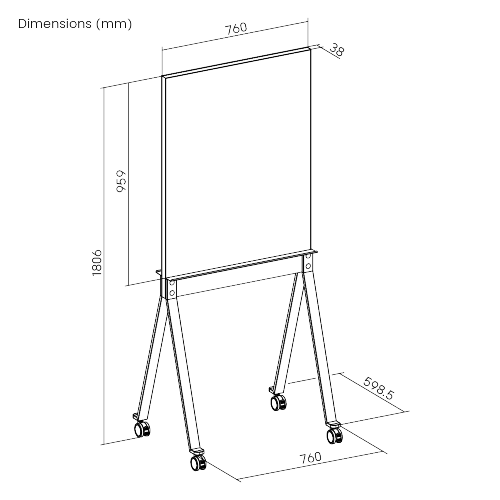 Single-Sided Mobile Magnetic Glass Whiteboard with Felt Back WB17-01 Create an Active Collaboration Work Environment from china(chinese)