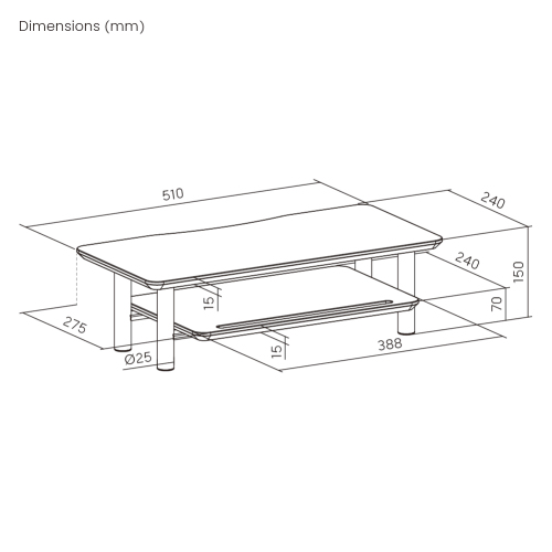 Solid Wood Monitor & Laptop Riser with Storage Shelves (Compact Surface) STB27-01 Create additional storage for an efficient workspace from china(chinese)