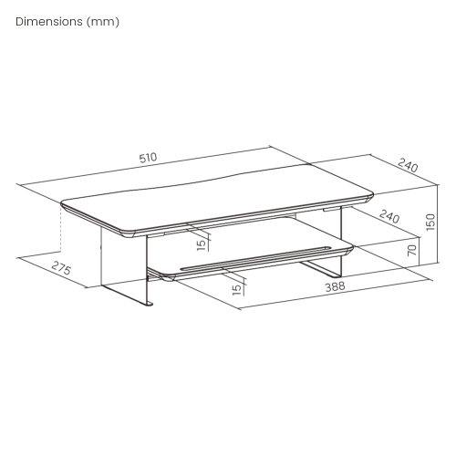 Solid Wood Monitor & Laptop Riser with Storage Shelves (Compact Surface) STB27-04  Create additional storage for an efficient workspace from china(chinese)