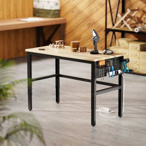 Height Adjustable Workbench with 1200mm Finger Joint Board Surface WKB04-T120-SD With an impressive load capacity of 500kg (1100lbs), it offers a robust and steady workspace from china(chinese)