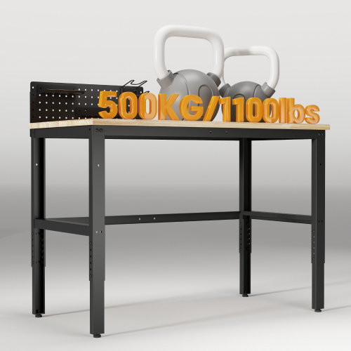Height Adjustable Workbench with 1200mm Finger Joint Board Surface WKB04-T120-SD With an impressive load capacity of 500kg (1100lbs), it offers a robust and steady workspace from china(chinese)