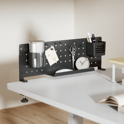 Clamp-On Desk Pegboard Organizer with Storage Kits