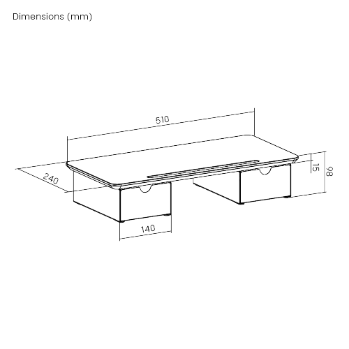 Heavy-Duty Monitor Riser with Drawers STB30-01 For single screen from china(chinese)