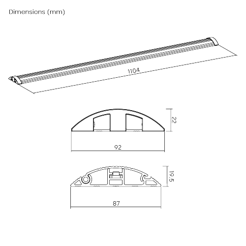 Aluminum Floor Cable Cover - 1104x92mm CC13-S110 Protect and Organize Your Wire & Cable Runs from china(chinese)