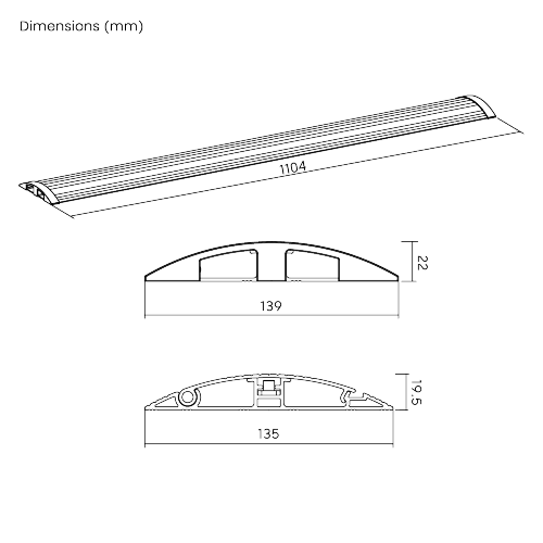 Aluminum Floor Cable Cover - 1104x139mm CC13-L110 Protect and Organize Your Wire & Cable Runs from china(chinese)