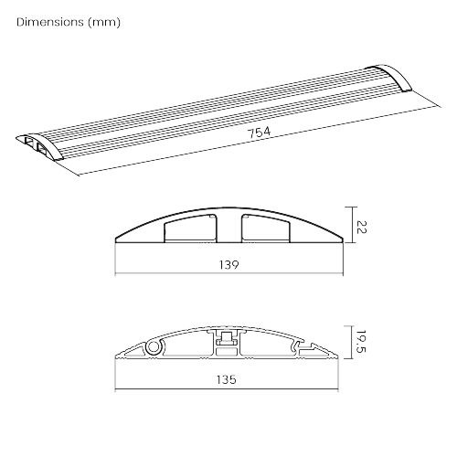 Aluminum Floor Cable Cover - 754x139mm CC13-L75 Protect and Organize Your Wire & Cable Runs from china(chinese)