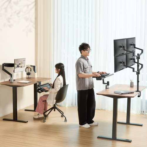 Clamp-On Sit-Stand Keyboard Tray with Wrist Rest & Storage Drawer KBT11-01 Innovative design allows for both under-desk and on-desk usage from china(chinese)