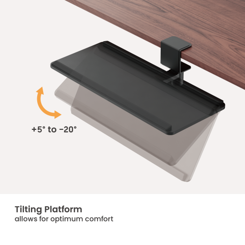 Clamp-On Sit-Stand Keyboard Tray with Wrist Rest & Storage Drawer KBT11-01 Innovative design allows for both under-desk and on-desk usage from china(chinese)