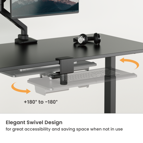 Clamp-On Sit-Stand Keyboard Tray with Wrist Rest & Storage Drawer (Compact Package) KBT11-02 Innovative design allows for both under-desk and on-desk usage from china(chinese)