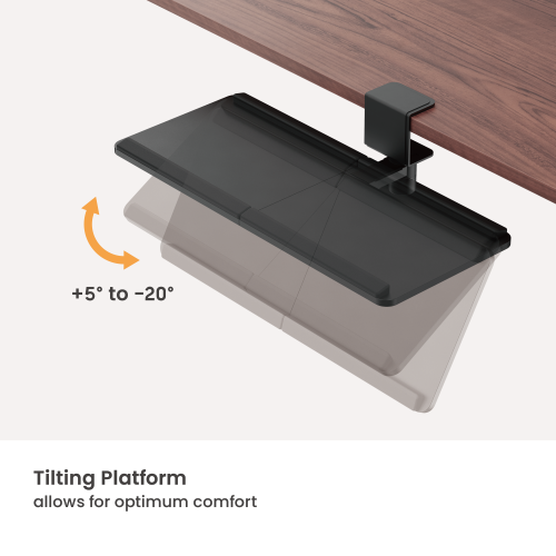 Clamp-On Sit-Stand Keyboard Tray with Wrist Rest & Storage Drawer (Compact Package) KBT11-02 Innovative design allows for both under-desk and on-desk usage from china(chinese)