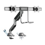 Economy Heavy-Duty Dual-Monitor Gas Spring Monitor Arm with Handle and USB 3.0 Ports