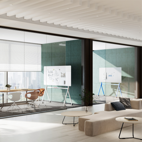 Single-Sided Mobile Magnetic Glass Whiteboard WB14-01 Create an Active Collaboration Work Environment from china(chinese)