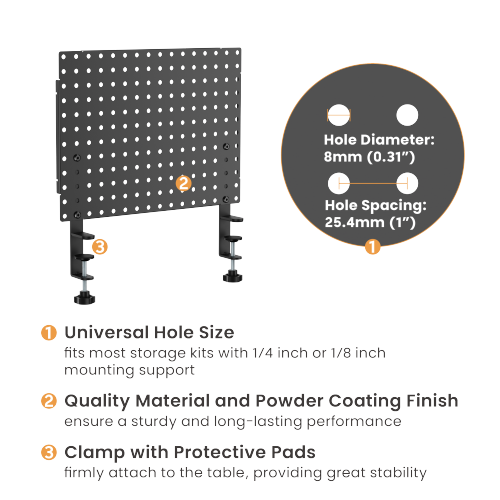 Multi-Purpose Clamp-On Desk Pegboard (Standard) CSPB-001 Optimizing Storage Space While Adding Personality from china(chinese)