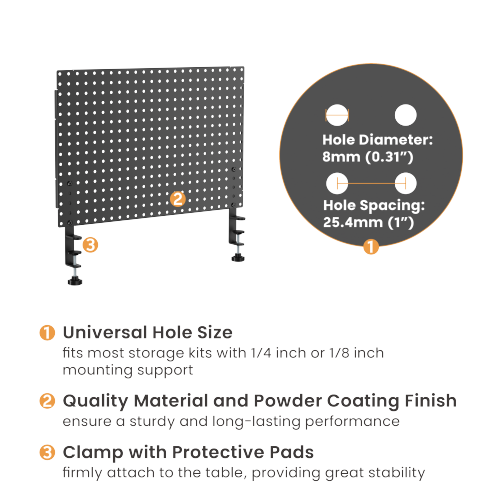 Multi-Purpose Clamp-On Desk Pegboard (Large) CSPB-002 Optimizing Storage Space While Adding Personality from china(chinese)